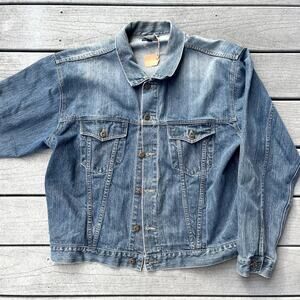 Item 101 Vintage Distressed Jean Jacket Boxy fit, XL
